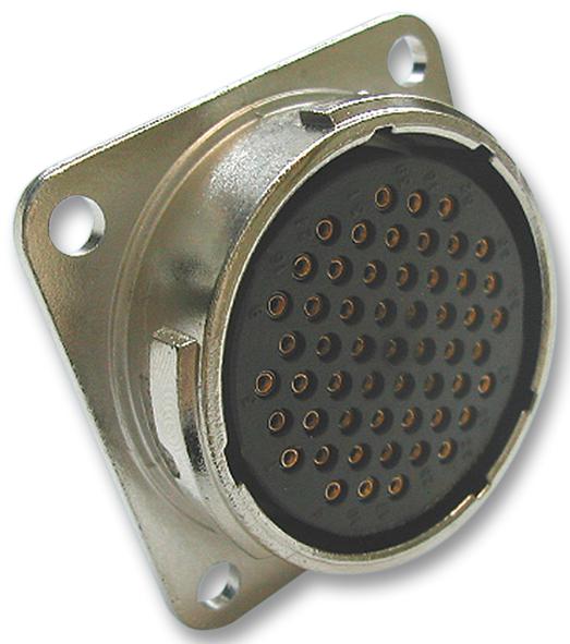 JAEGER 533502006 Circular Connector, Miniature Series, Panel Mount Receptacle, 12 Contacts, Crimp Socket, Metal Body