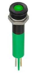 Apem Q8F1BXXG02E Q8F1BXXG02E LED Panel Mount Indicator Green 2.2 V 8 mm 20 mA 6 mcd IP67