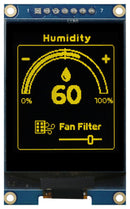 Midas MDOB160128DV-YS Graphic Oled 160 x 128 Pixels Yellow on Black 3V SPI 34.9mm 57.8mm -40 &deg;C