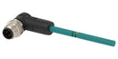 TE Connectivity TAD2423A201-002 Sensor Cable D-Code 90&deg; M12 Plug Free End 4 Positions 1 m 3.3 ft