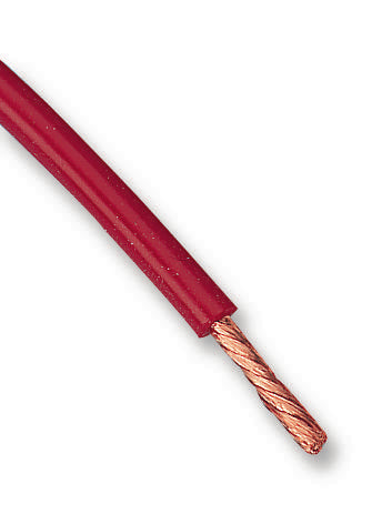 STAUBLI 60.7190-22 Wire, Stranded, Flexiplast&reg; E, Hi Flex, TPE, Red, 17 AWG, 1 mm&sup2;, 82 ft, 25 m