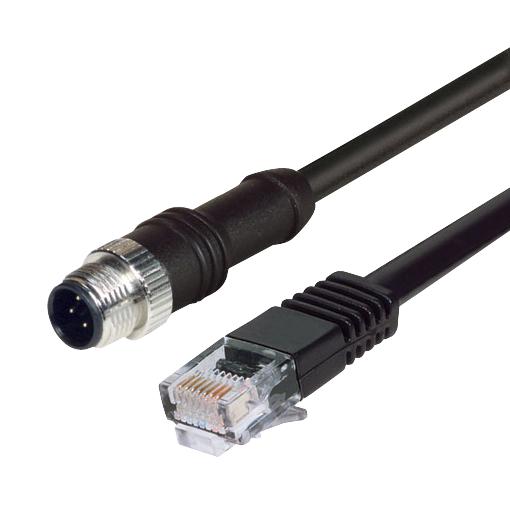 L-COM M12RJ454D-5 Sensor Cable M12 Plug RJ45 4 Positions 5 m 16.4 ft New