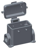 TE Connectivity T1460100116-000 T1460100116-000 Heavy Duty Connector Base Bulkhead Mount Side Entry Aluminium Alloy Body 2 Lever H10B