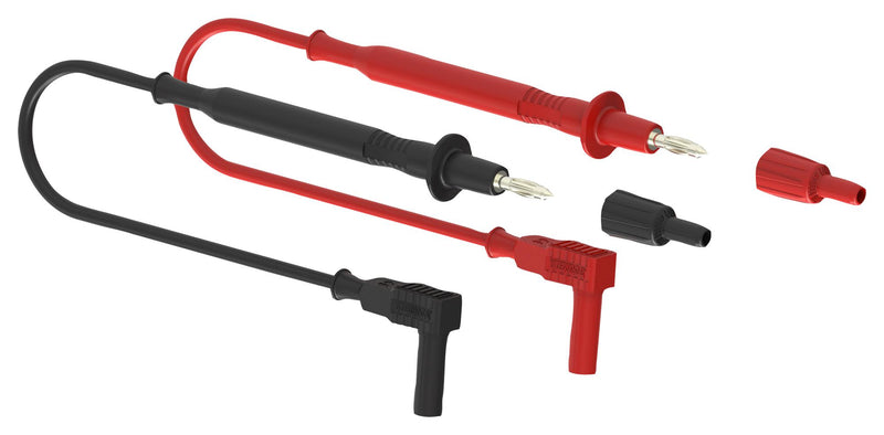 Tenma 72-14282 Test Lead Set Tip Probe 4mm Right Angle Banana Plug Shrouded 1 kV 20 A Black Red