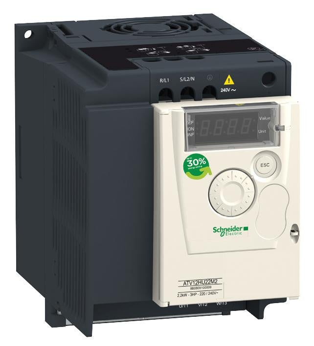 SCHNEIDER ELECTRIC ATV12HU15M2 Variable Speed Drive, Altivar 12 Series, Single Phase, 1.5 kW, 200 Vac to 240 Vac