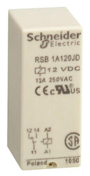 SCHNEIDER ELECTRIC RSB2A080JD General Purpose Relay, RSB Series, Interface, DPDT, 12 VDC, 8 A