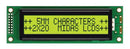 MIDAS MC22005A6WK-SPTLY-V2 Alphanumeric LCD, 20 x 2, Black on Yellow / Green, 5V, Parallel, English, Euro, Transflective