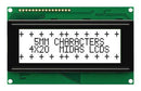 MIDAS MC42005A6W-FPTLW-V2 Alphanumeric LCD, 20 x 4, Black on White, 5V, Parallel, English, Japanese, Transflective