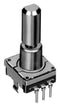 ALPS EC11E09244BS Incremental Rotary Encoder, Metal Shaft, With Pushbutton, 11mm, Vertical, 18 Detents, 9 Pulses