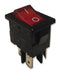 ARCOLECTRIC H8553VBNACB Rocker Switch, Non Illuminated, DPST, On-Off, Red, Panel, 15 A