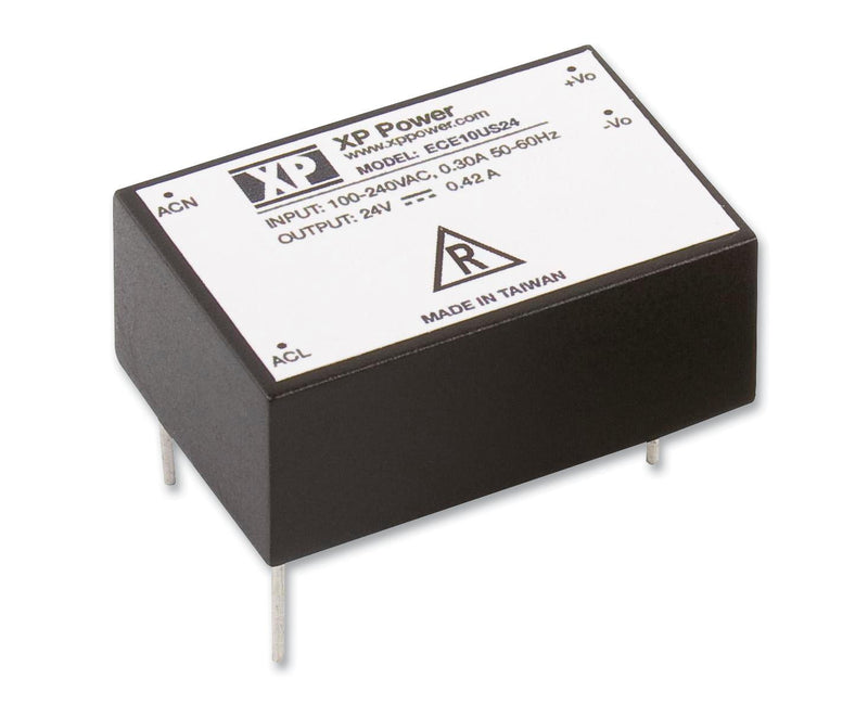 XP POWER ECE10US12 10 Watt AC/DC PCB Mount Single Output Power Supply, Input 85V to 264V, Output 12V/830mA