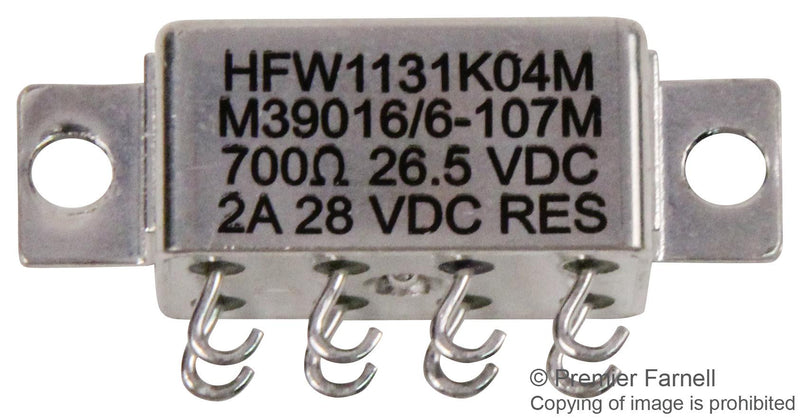 CII - TE CONNECTIVITY HFW1131K04M RELAY, SIGNAL, DPDT, 28VDC, 2A