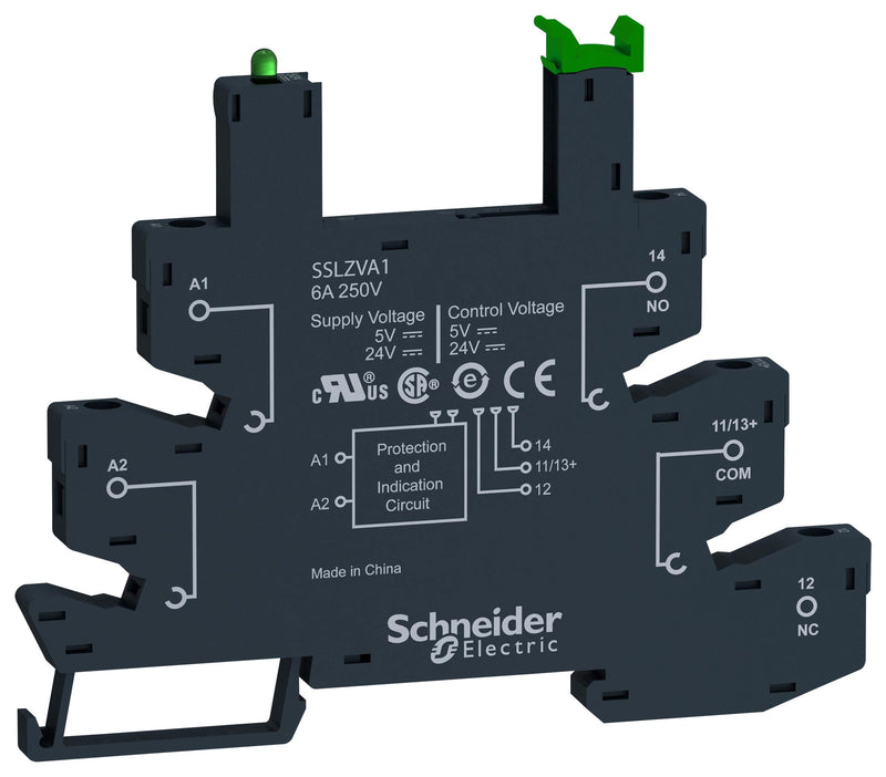 Schneider Electric SSLZVA1 Relay Socket DIN Rail Screw 5 Pins 6 A 250 VDC Zelio SSL Series