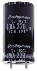 RUBYCON 250VXH1800MEFCSN35X50 Electrolytic Capacitor, Snap-in, 1800 &micro;F, 250 V, VXH Series, 5000 hours @ 105&deg;C, &plusmn; 20%