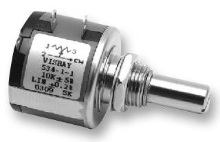 VISHAY 534B1502FC Rotary Potentiometer, Wirewound, 534 Series, 5 kohm, Linear, 10 Turns, 2 W, Panel