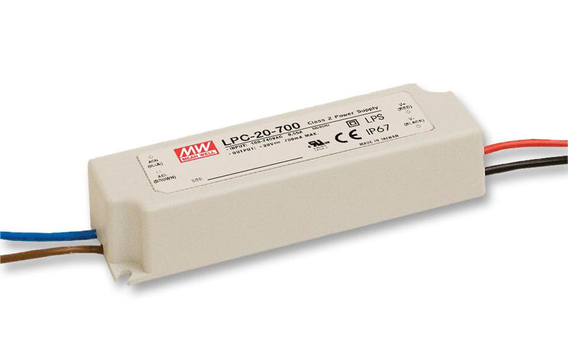 MEAN WELL LPC-20-350 LED & Moving Sign Power Supply, Constant Current, 3-48V DC, 350mA