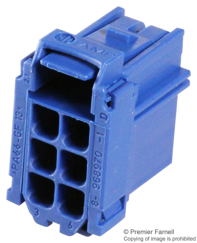 AMP - TE Connectivity 8-968970-2 8-968970-2 Connector Housing MCP 2.8 Receptacle 6 Ways 5 mm Series Power Contacts
