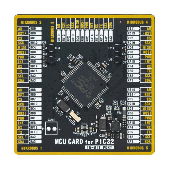 Mikroelektronika MIKROE-4590 Add-On Board Mikroe MCU Card PIC32MX PIC32MX695F512L-80I/PF 2 x 168 Pin Mezzanine Connector New