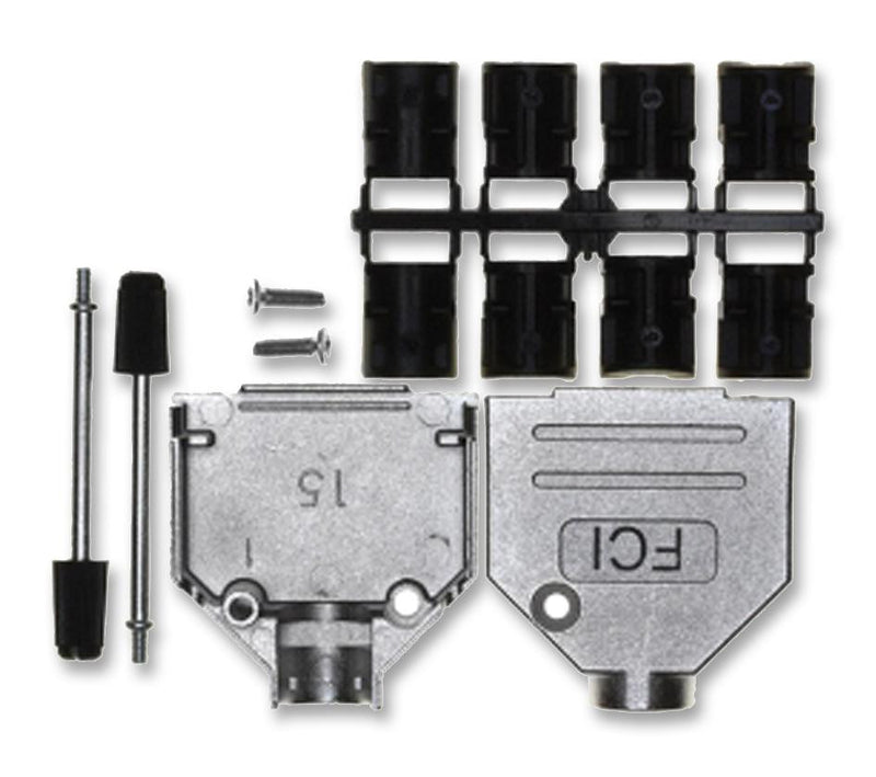 AMPHENOL FCI 8655MH1501BLF D Sub Backshell, DA, 180&iuml;&iquest;&frac12;, Zinc Body