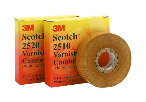 3M 2510 19MM Tape, Scotch Cambric, Electrical Insulation, 19 mm, 20 m, 20 ft