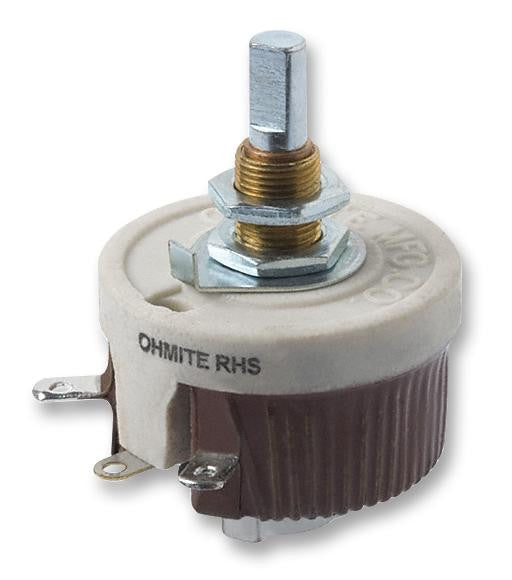 OHMITE RJS500E Rheostat, Wirewound, 500 ohm, 50 W, RJS Series, Panel, Screwdriver Slot