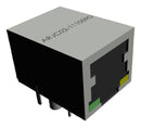 Abracon ARJC02-111009D RJ45 1X1 10/100 BASE-T 90 Degree Angle 13.55MM Green Yellow Down Gold NO EMI Finger Thru Hole / Tray 53X1371