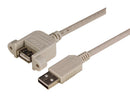 L-COM UPMAA-3M USB Cable Type A Plug to Receptacle 3 m 9.8 ft 2.0 Grey New