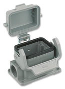 HARTING 19 30 006 1255 Connector Backshell, Housing, Han B Series Connectors, 90&deg;, Aluminium Body