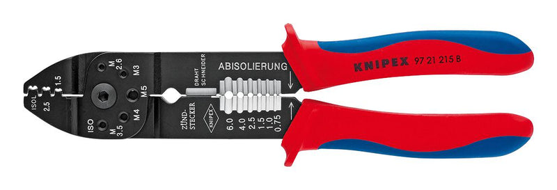 Knipex 97 21 215 B Combination Plier Crimping Burnished 3 Position 20AWG - 13AWG 230 mm Length
