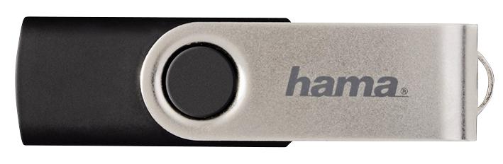 Hama 94175 94175 Rotate USB 2.0 Flash Drive 16GB 10 MB/s Black/Silver