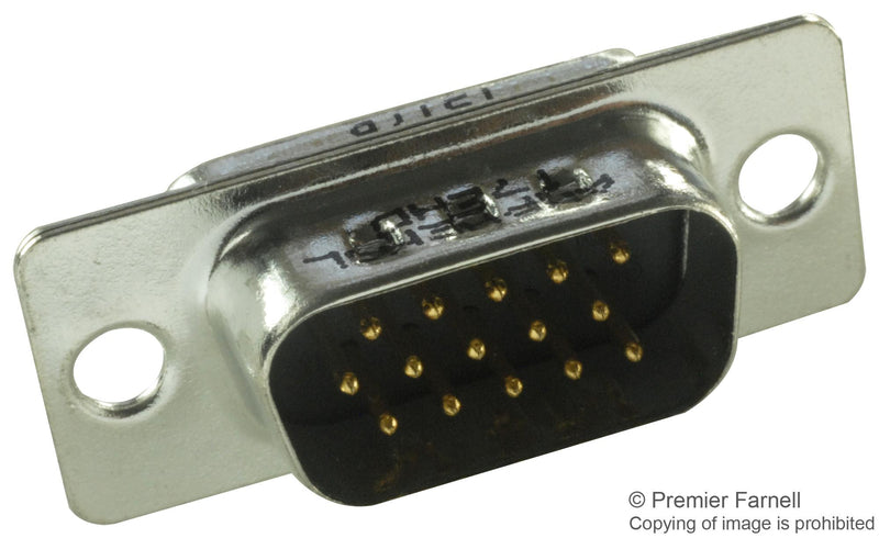 AMPHENOL COMMERCIAL PRODUCTS 17EHD015PAA000 D Sub Connector, 15 Contacts, Plug, DE, 17EHD Series, Steel Body, Solder