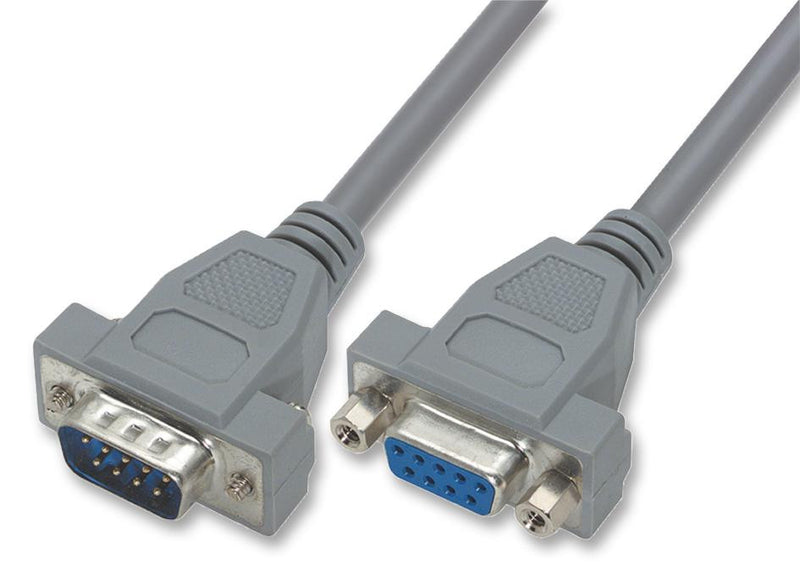 L-COM CSM9MF-50 Computer Cable, Serial, D Sub Mini Plug, D Sub Mini Socket, 50ft, 15.24m, Grey