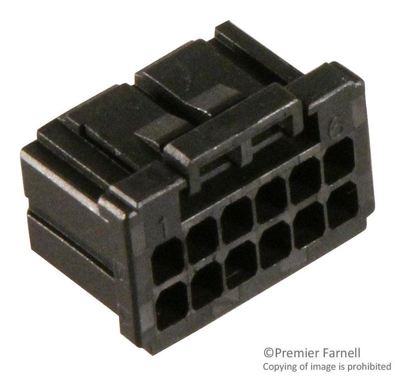 TE CONNECTIVITY 1-1827864-6 Connector Housing, Dynamic D-1200D Series, Receptacle, 12 Ways, 2.5 mm