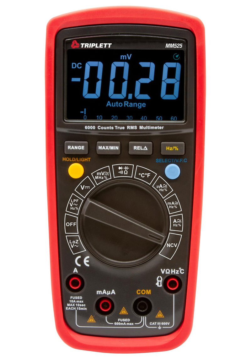 Triplett MM525 MM525 Hand Digital Multimeter True RMS 10A