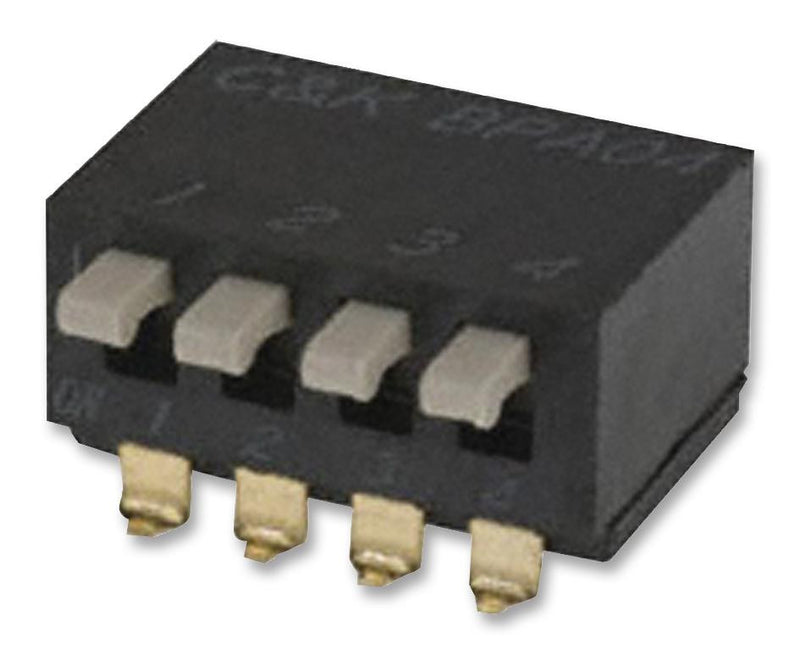 C & K COMPONENTS BPA04SBR DIP / SIP Switch, 4 Circuits, SPST, SMD, DIP Unsealed, 25 VDC