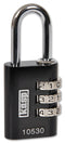 KASP SECURITY K10530BLAD LOCK, COMBI, ALUMINIUM, 30MM, BLACK