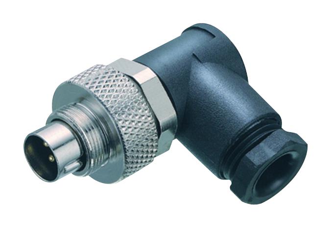 Binder 99-0421-70-07 Circular Connector 712 Series Right Angle Plug 7 Contacts Solder Pin Threaded