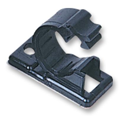 PRO POWER 12J-S BLACK Fastener, Releasable, Adhesive Backed Cable Clamp, 17 mm, Nylon 6.6 (Polyamide 6.6), Black, 41.3 mm