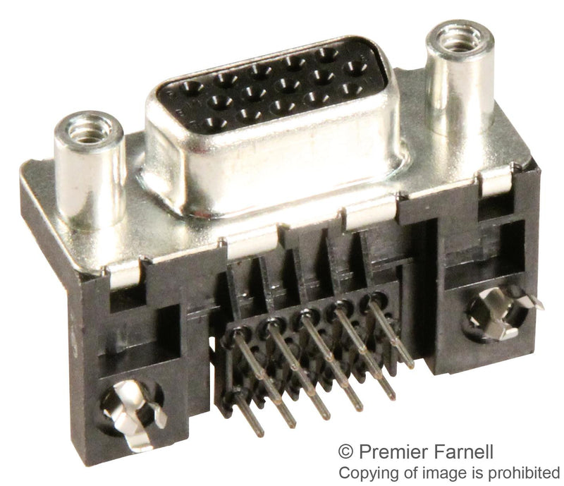 AMPHENOL FCI ICD15S13E6GV00LF D Sub Connector, 15 Contacts, Receptacle, DE, Compact D Series, Steel Body, Solder
