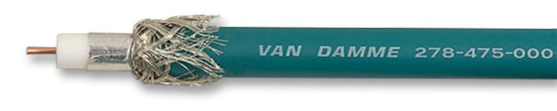 VAN DAMME 278-475-000 Coaxial Cable, Blue, Solid