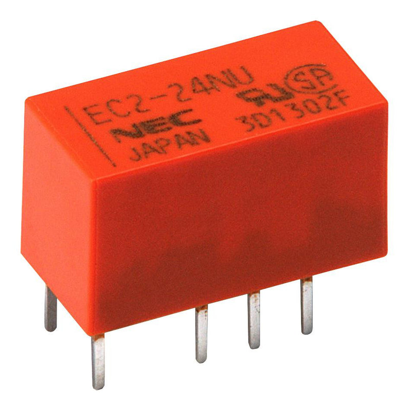 KEMET EC2-12SNU Signal Relay, DPDT, 12 VDC, 2 A, EC2 & EE2 Series, Through Hole, Latching Single Coil