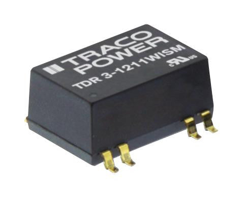 TRACOPOWER TDR 3-2411WISM Isolated Board Mount DC/DC Converter, Regulated, 1 Output, 3 W, 5 V, 600 mA