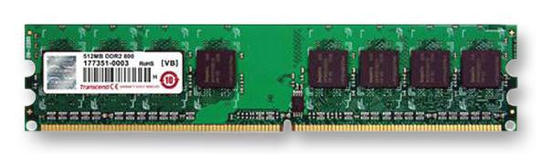 TRANSCEND TS256MLQ64V8U RAM Memory Module, 2 GB, 800 MHz, PC2-6400, DDR2 DIMM, Desktop DIMM