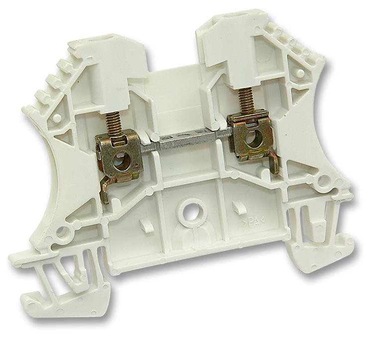 Weidmuller 103680 WDU2.5 WHITE 103680 WHITE DIN Rail Mount Terminal Block 2 Ways 30 AWG 12 4 mm&Acirc;&sup2; Screw 25 A