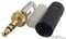 NEUTRIK NYS231LBG Phone Audio Connector, 3 Contacts, Plug, 3.5 mm, Cable Mount, Gold Plated Contacts, Zinc Body