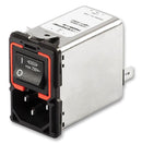 SCHAFFNER FN9280-10-06 Power Entry Connector, FN 9280 Series, Plug, 250 VAC, 10 A, Panel Mount, Quick Connect
