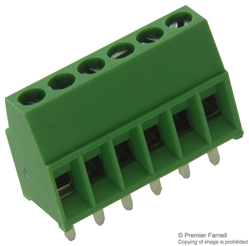 BUCHANAN - TE CONNECTIVITY 282834-6 Wire-To-Board Terminal Block, 2.54 mm, 6 Ways, 30 AWG, 16 AWG, 1.4 mm&sup2;, Screw