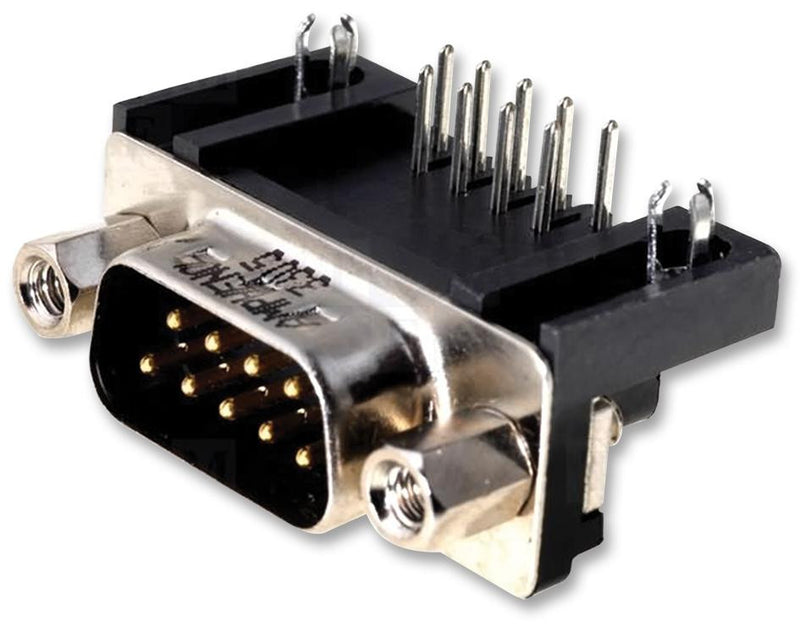 AMPHENOL L717SDE09P1ACH4F D Sub Connector, 9 Contacts, Plug, DE, SD Series, Steel Body, Through Hole