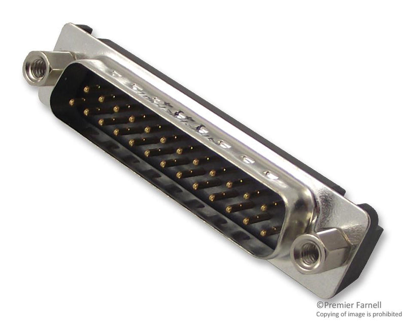 AMPHENOL L717TSBH25POL2RM8C309 D Sub Connector, 25 Contacts, Plug, DB, TS Series, Steel Body, Through Hole