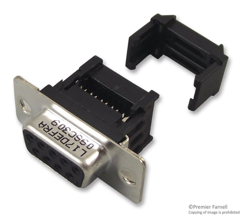AMPHENOL L17DEFRA09SC309 D Sub Connector, 9 Contacts, Receptacle, DE, 17D Series, Steel Body, IDC / IDT